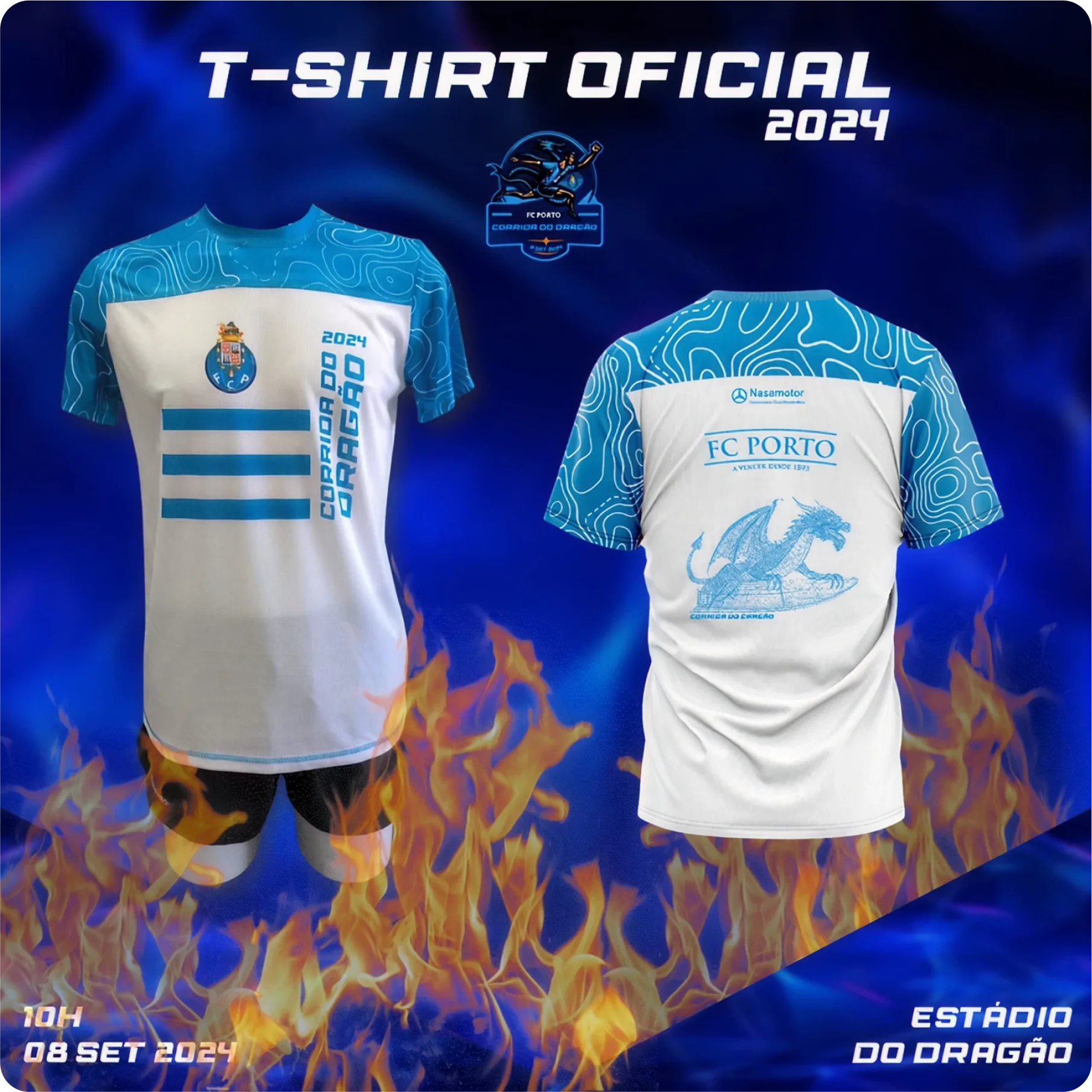Camisa da edição 2024 da Corrida do Dragão.
